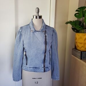 Denim Moto Jacket Size Large NEW!